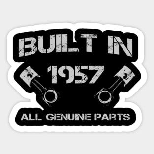 Built in 1957 Car fanatics 63rd Birthday Gift ideas Sticker
